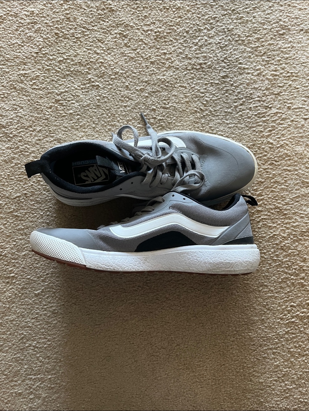 Vans Gray, Black and White Low-Top Sneakers